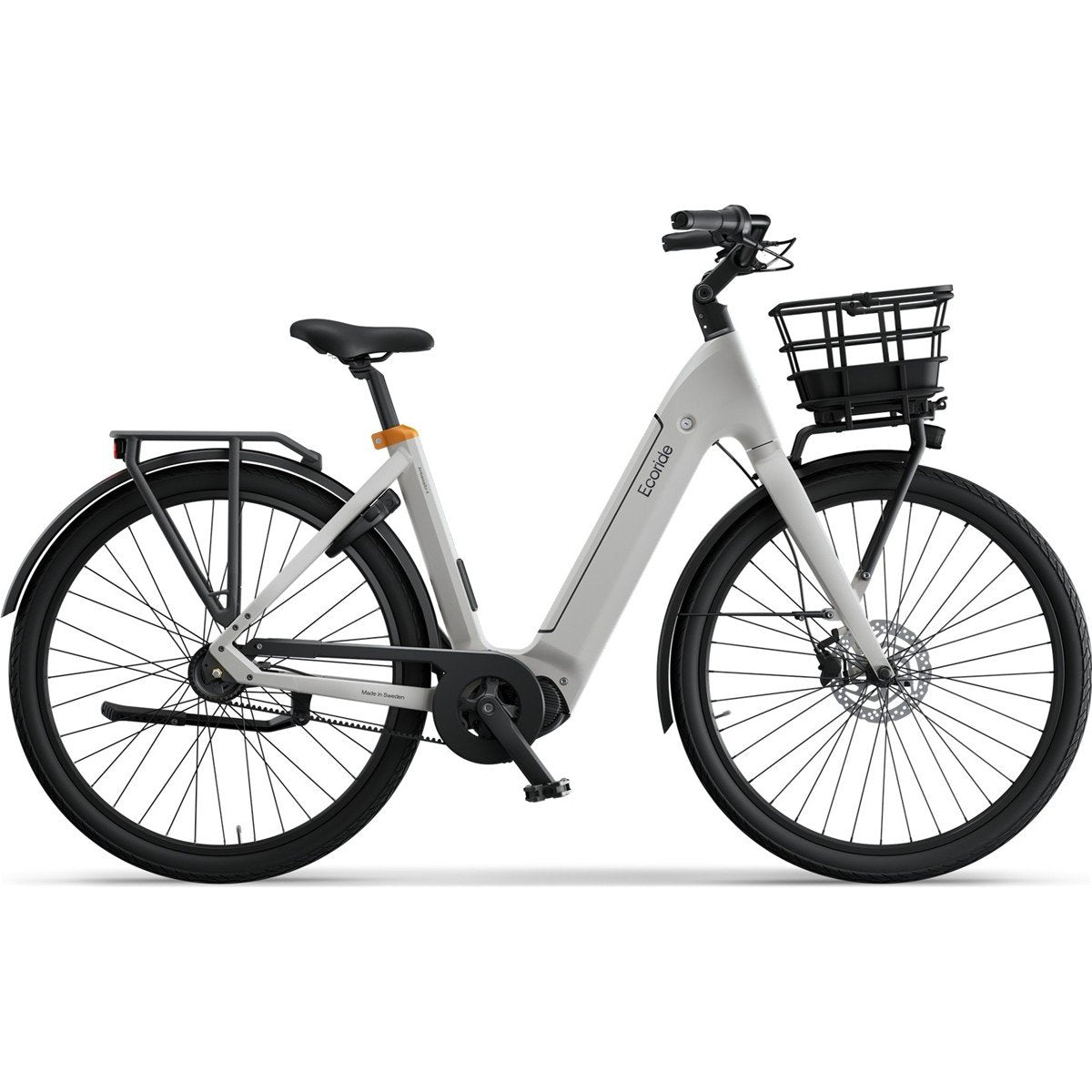 Elcykel Ecoride Ambassador 4 Mittmotor Remdrift Fotbroms White