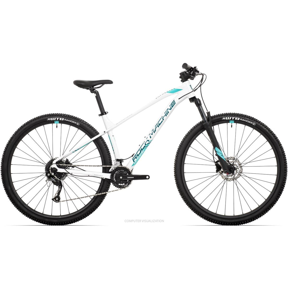 Hardtail MTB Rock Machine Catherine 20-29 Blank Vit/Turkos