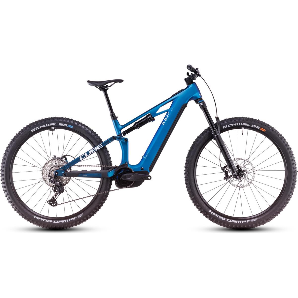 El MTB Cube Stereo Hybrid One44 HPC SLX 800Wh Nebula/White