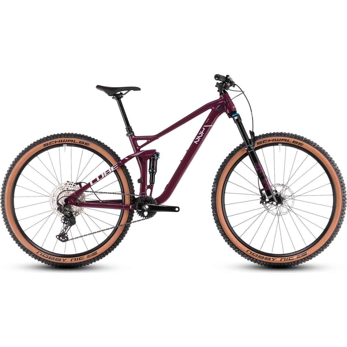 Heldämpad MTB Cube Stereo One22 Race Wine/Grey