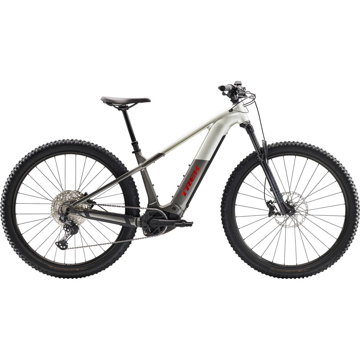 El MTB Trek Powerfly+ 6 Gen 5 Lunar Silver/Mercury