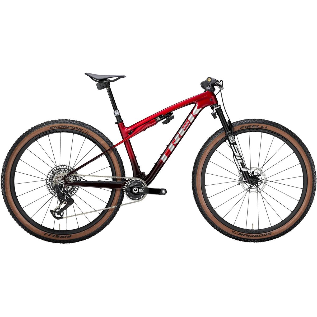 Heldämpad MTB Trek Supercaliber SLR 9.9 Flight Attendant Gen 2 Red Smoke/Drizzle
