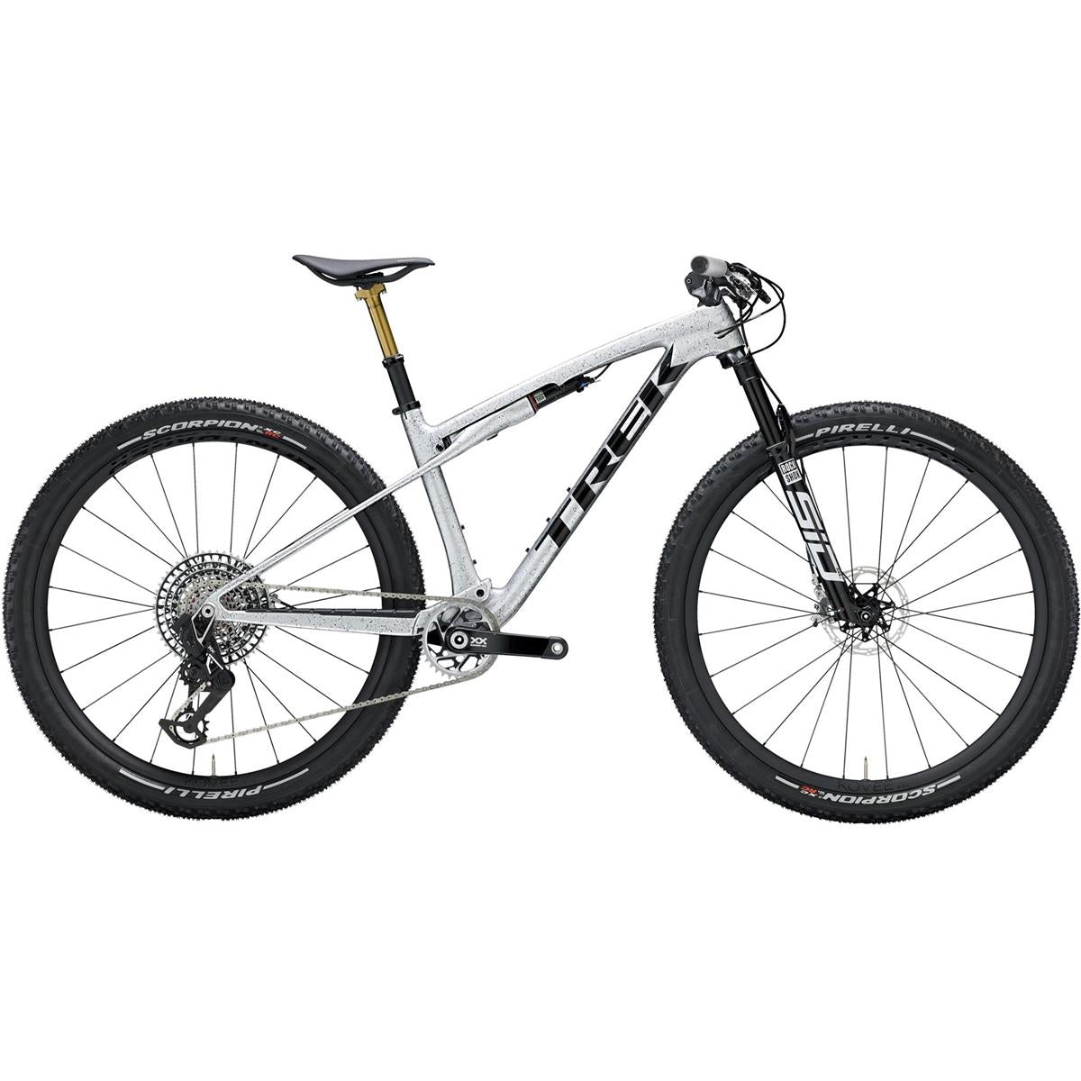Heldämpad MTB Trek Supercaliber SLR 9.9 XX AXS Gen 2 Argent Drizzle