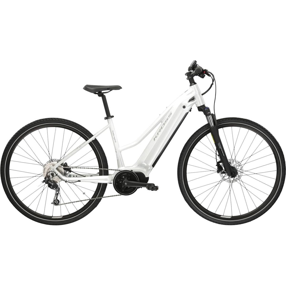 Elcykel hybrid Kross Evado Hybrid 3.0 Uni Pearl/Silver