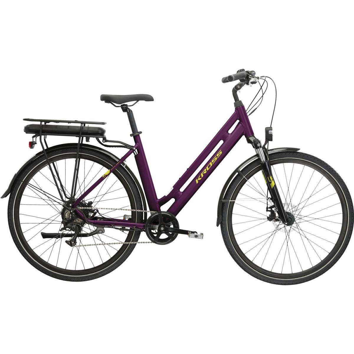 Elcykel hybrid Kross Sentio Hybrid Violet/Lime