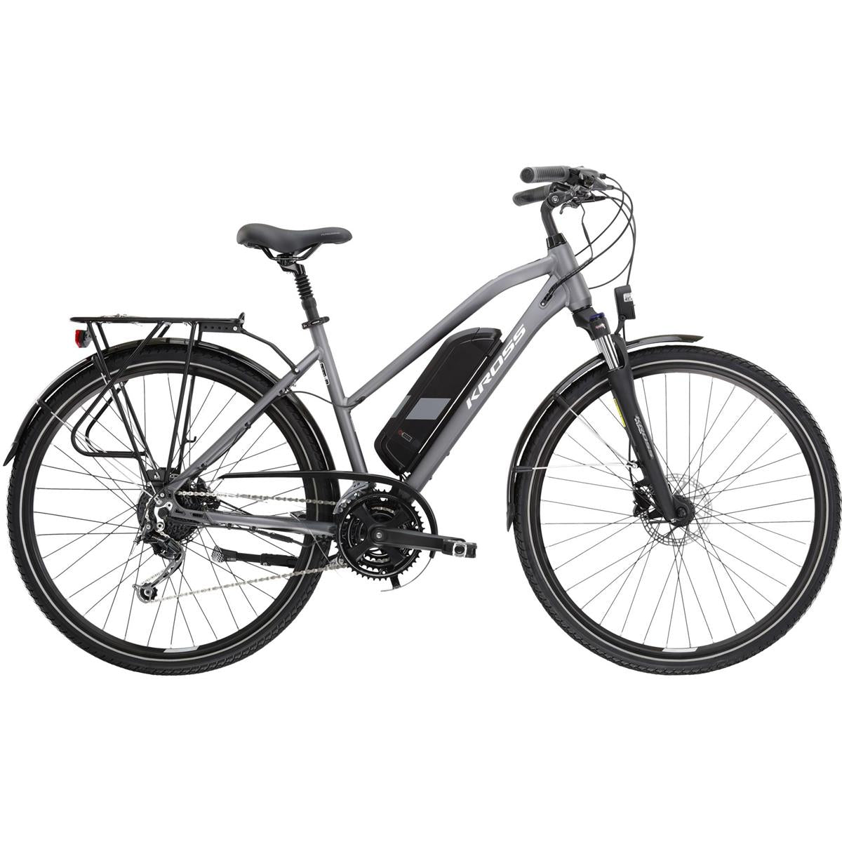Elcykel hybrid Kross Trans Hybrid Uni Graphite/Silver