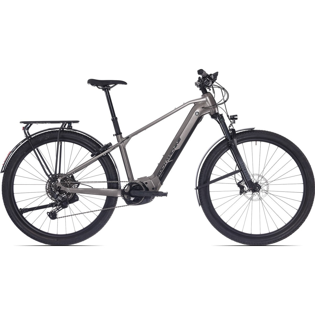 El MTB Rock Machine eBlizz B90T Gloss Stone Grey