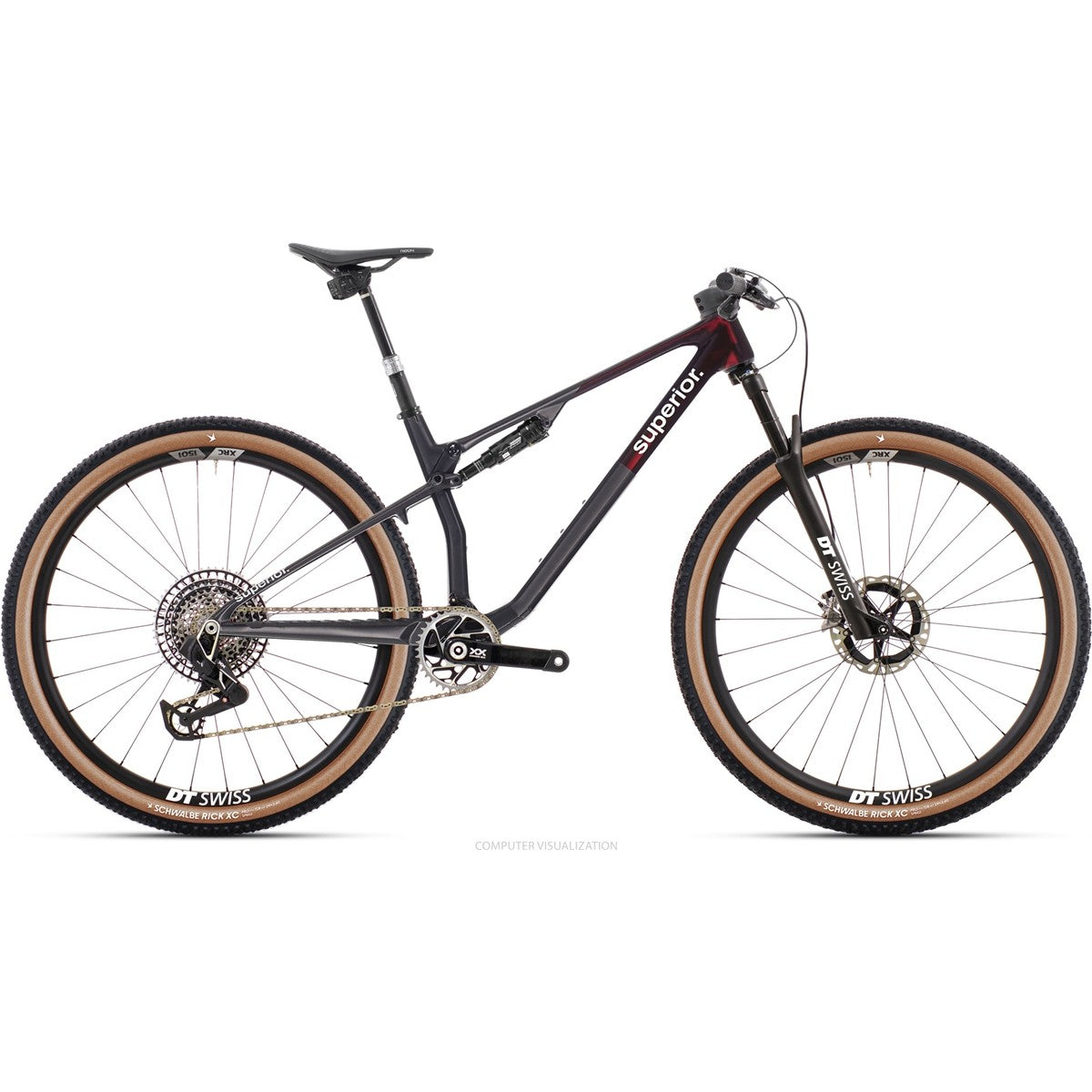 Heldämpad MTB Superior XF 9.9 Team Red Carbon/Matte Carbon