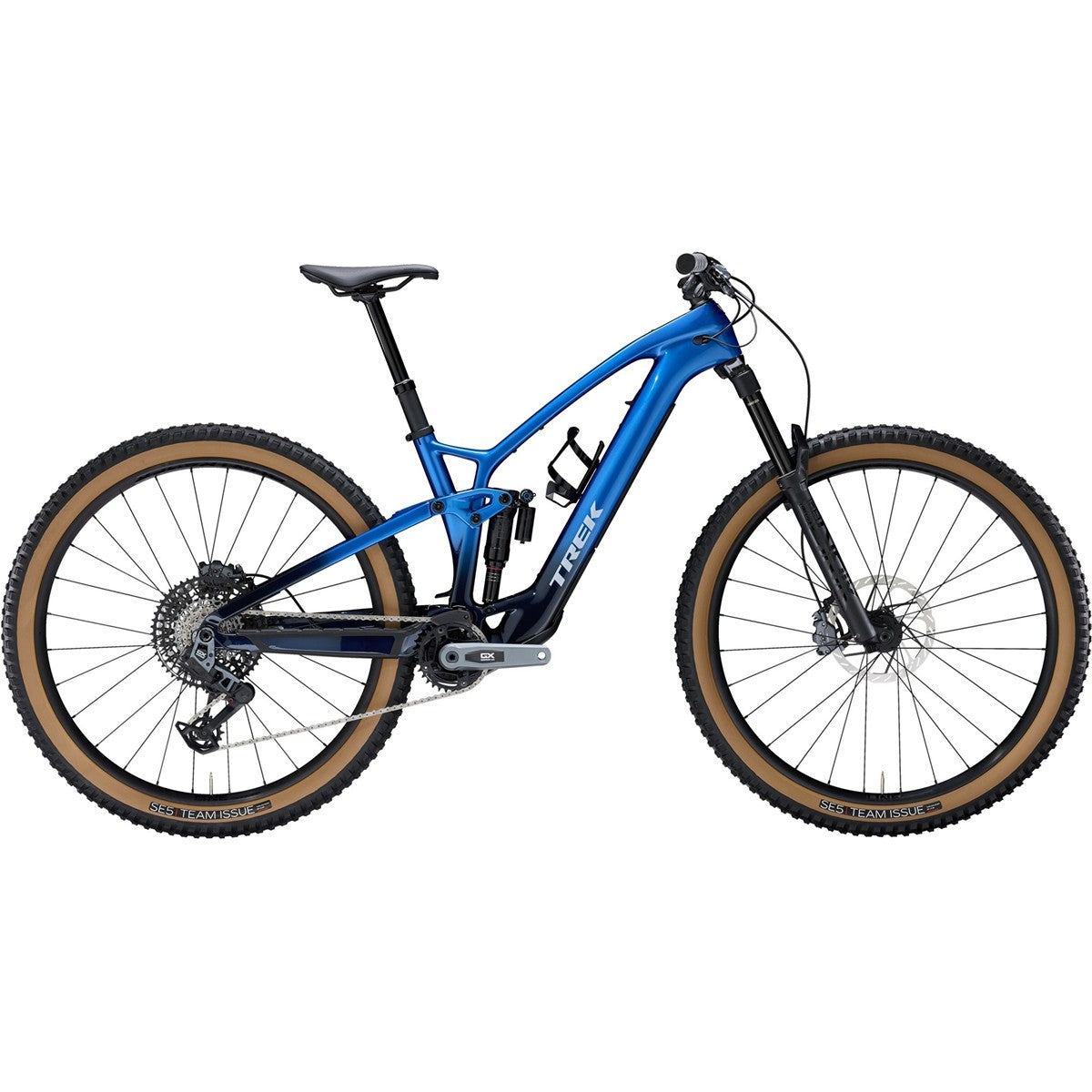 El-MTB Heldämpad Trek Fuel EXe 9.8 GX AXS T-typ Marianas Blue