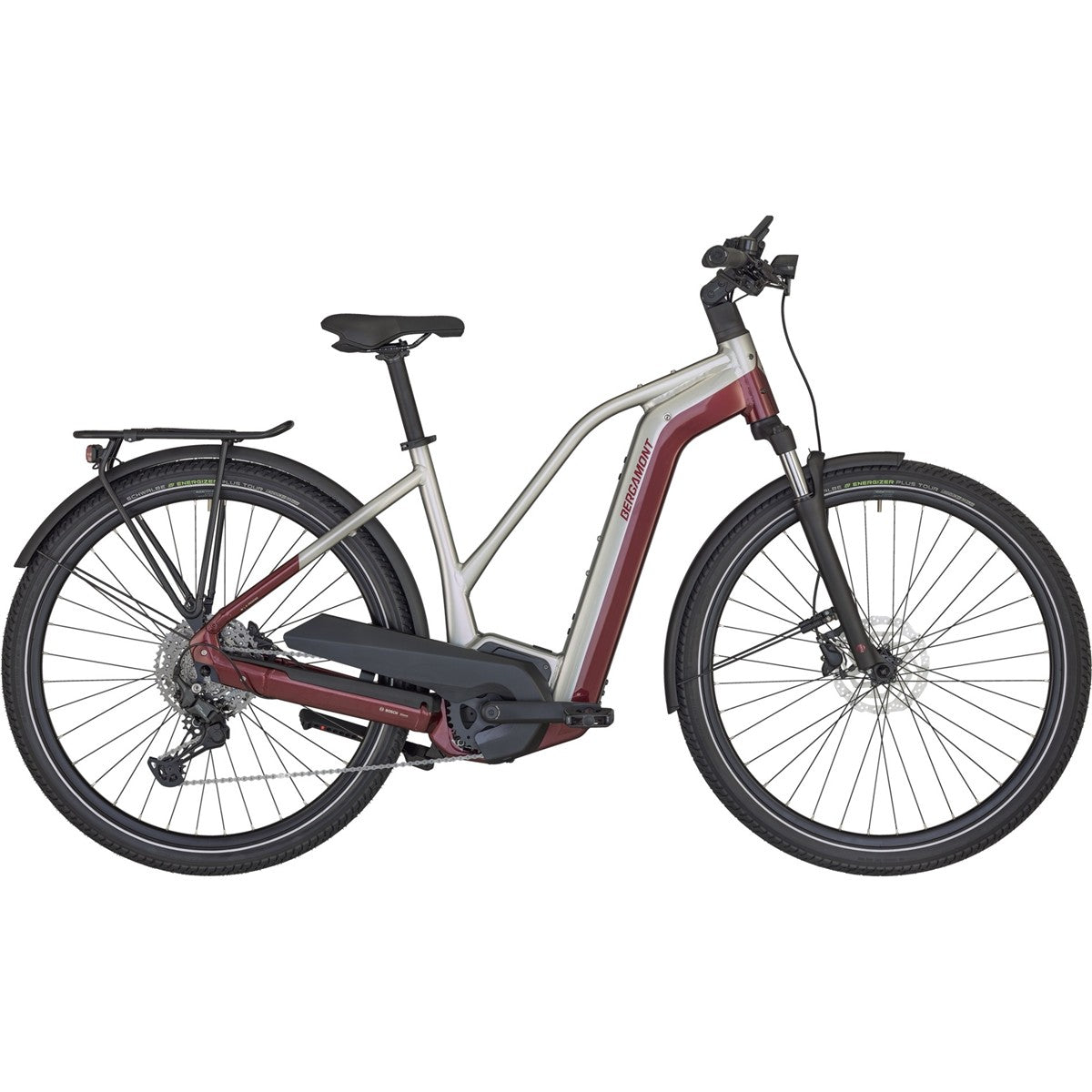 Elcykel hybrid Bergamont E-Horizon LTD Premium Lady Shiny Silver/Candy Red