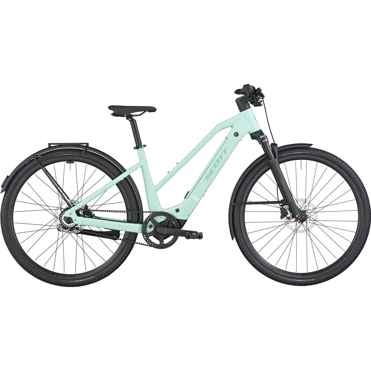 Hybridcykel el Scott Passage 10 Belt Slope Mint Green