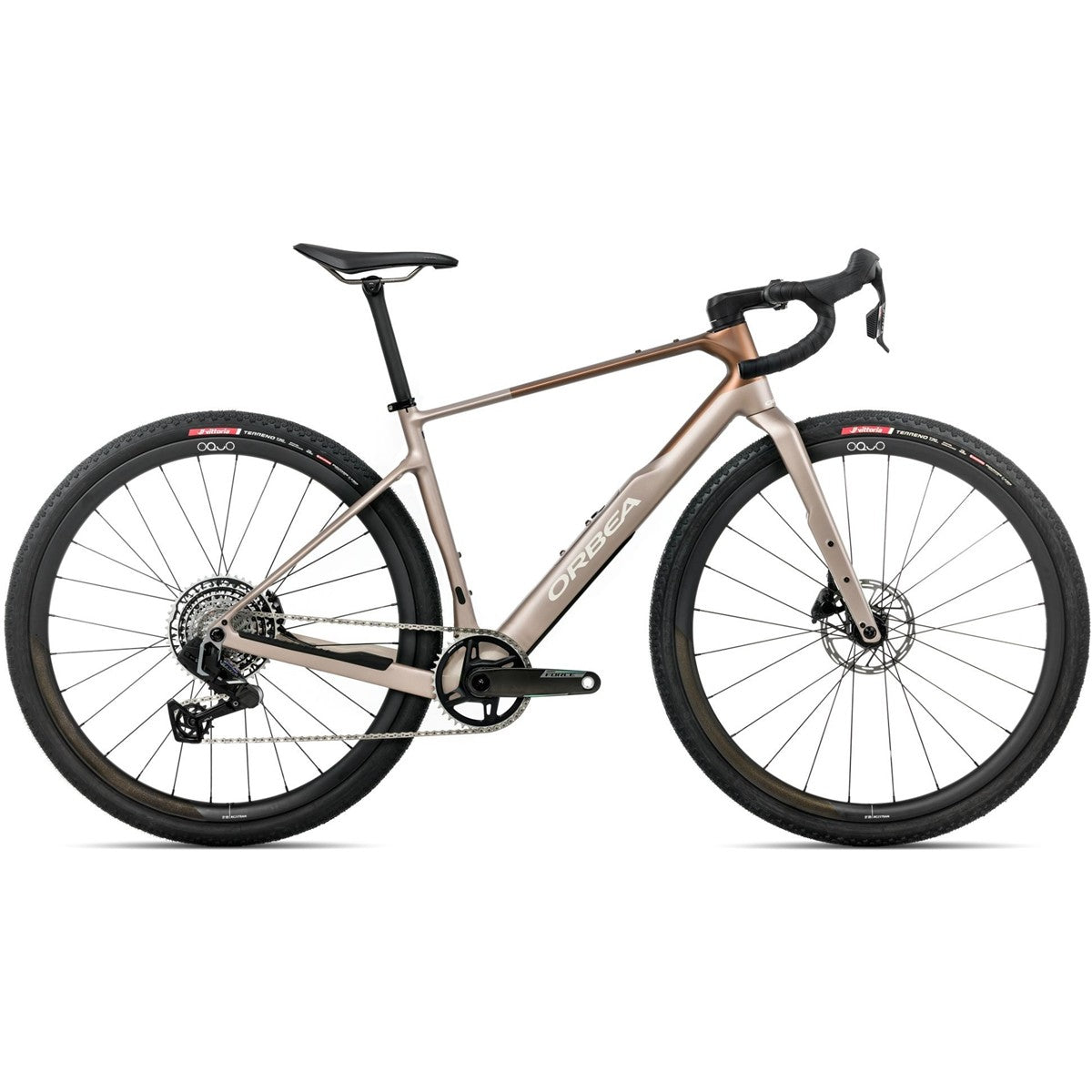 Gravelcykel Orbea Terra M21eTeam 1X Force AXS Nickel/Met Cinnamon