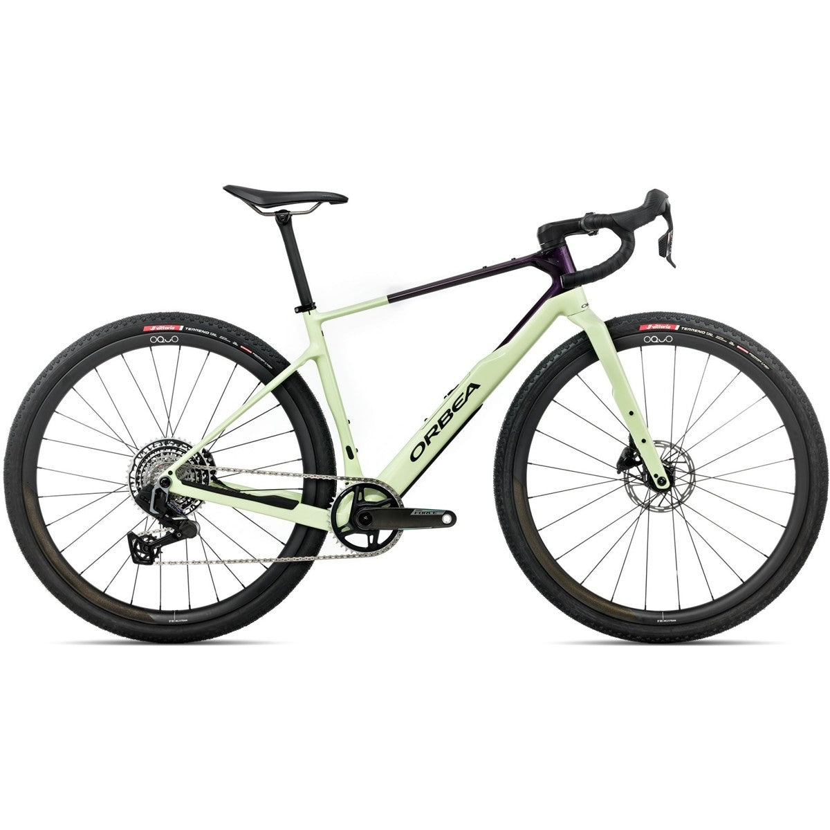 Gravelcykel Orbea Terra M21eTeam 1X Force AXS Acid Gum/Fantasy Purple Carbon View