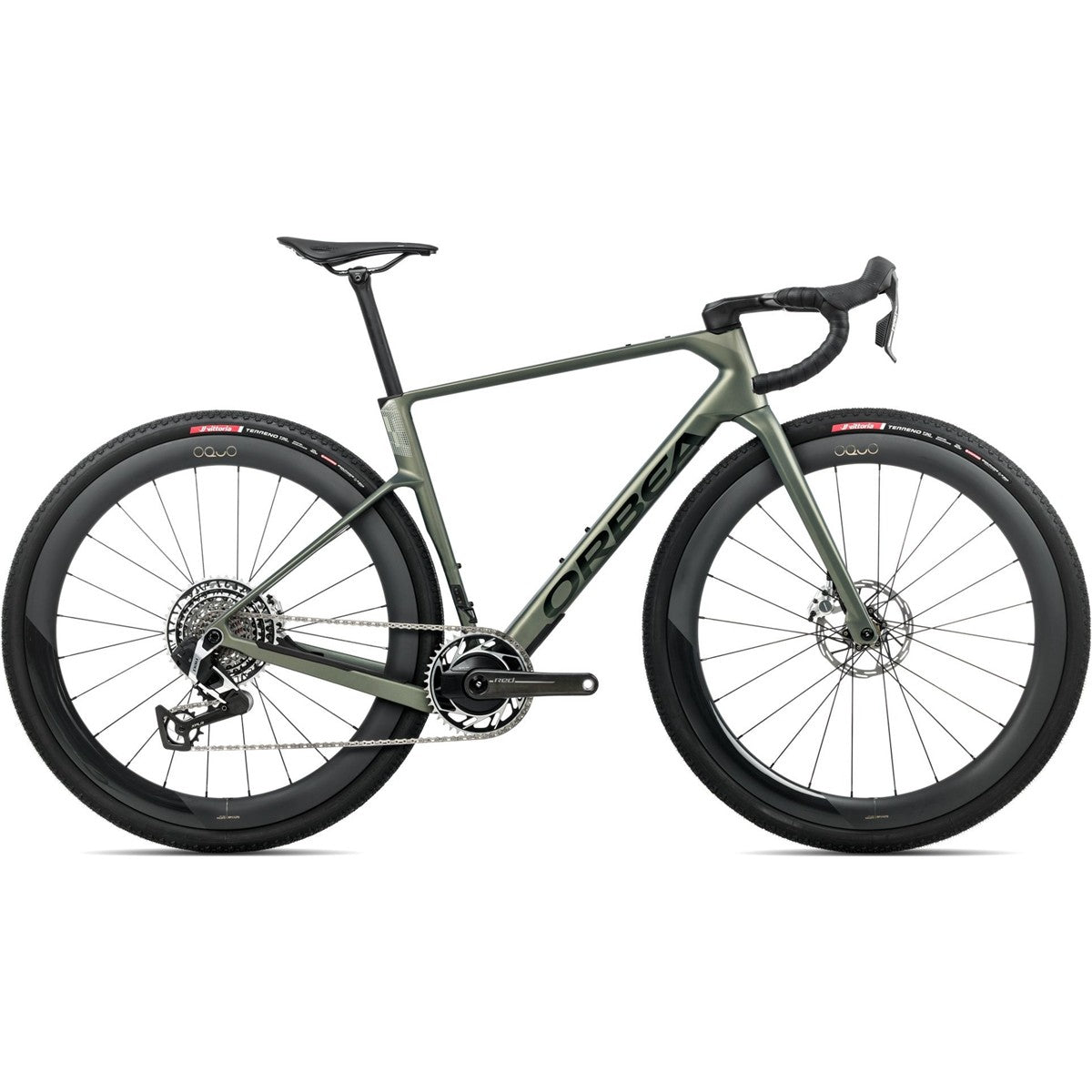 Gravelcykel Orbea Terra Race M11eLTD 1X Red AXS Spaceship Green