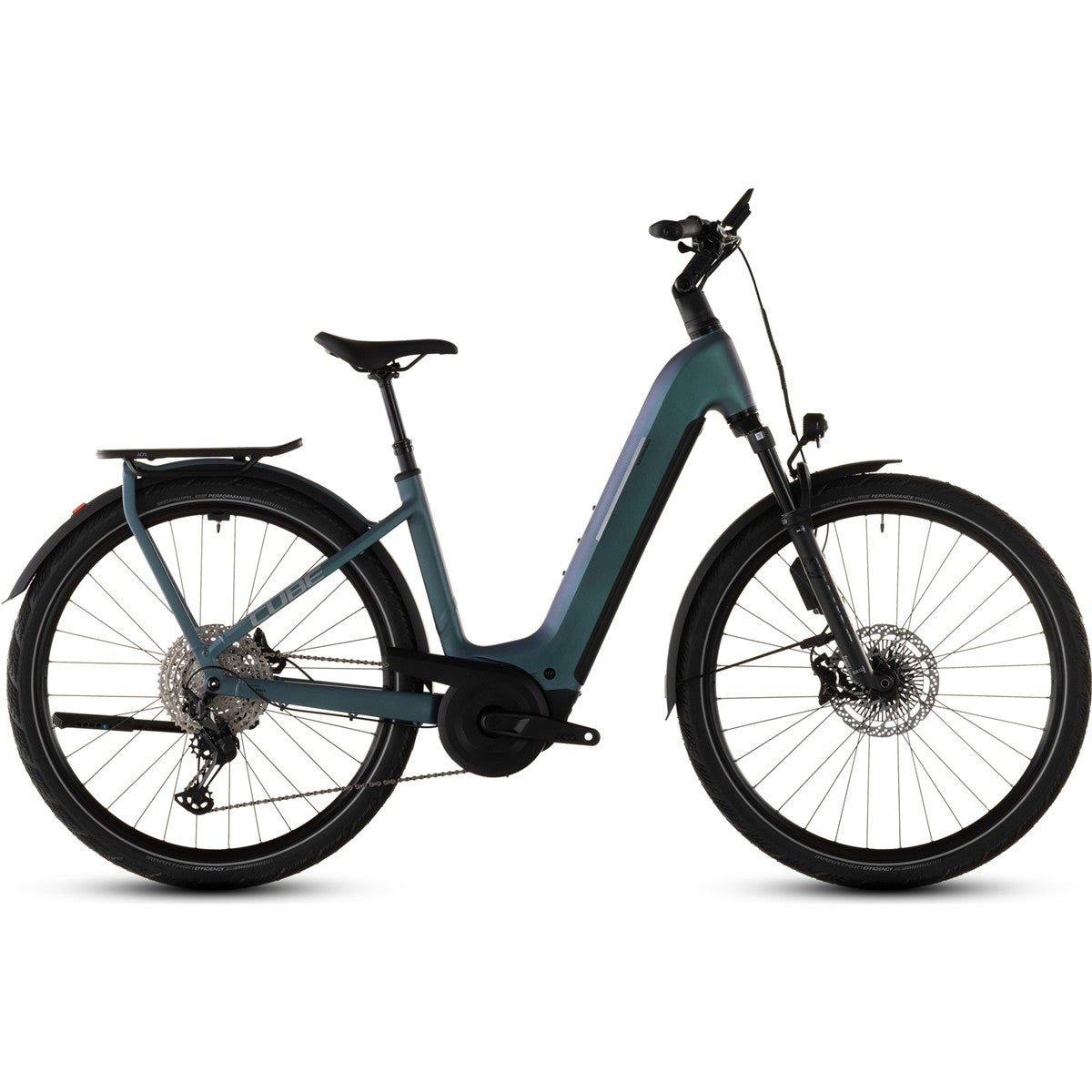 Hybridcykel el Cube Kathmandu Hybrid EXC 800 Low Smaragdgrey/Prism