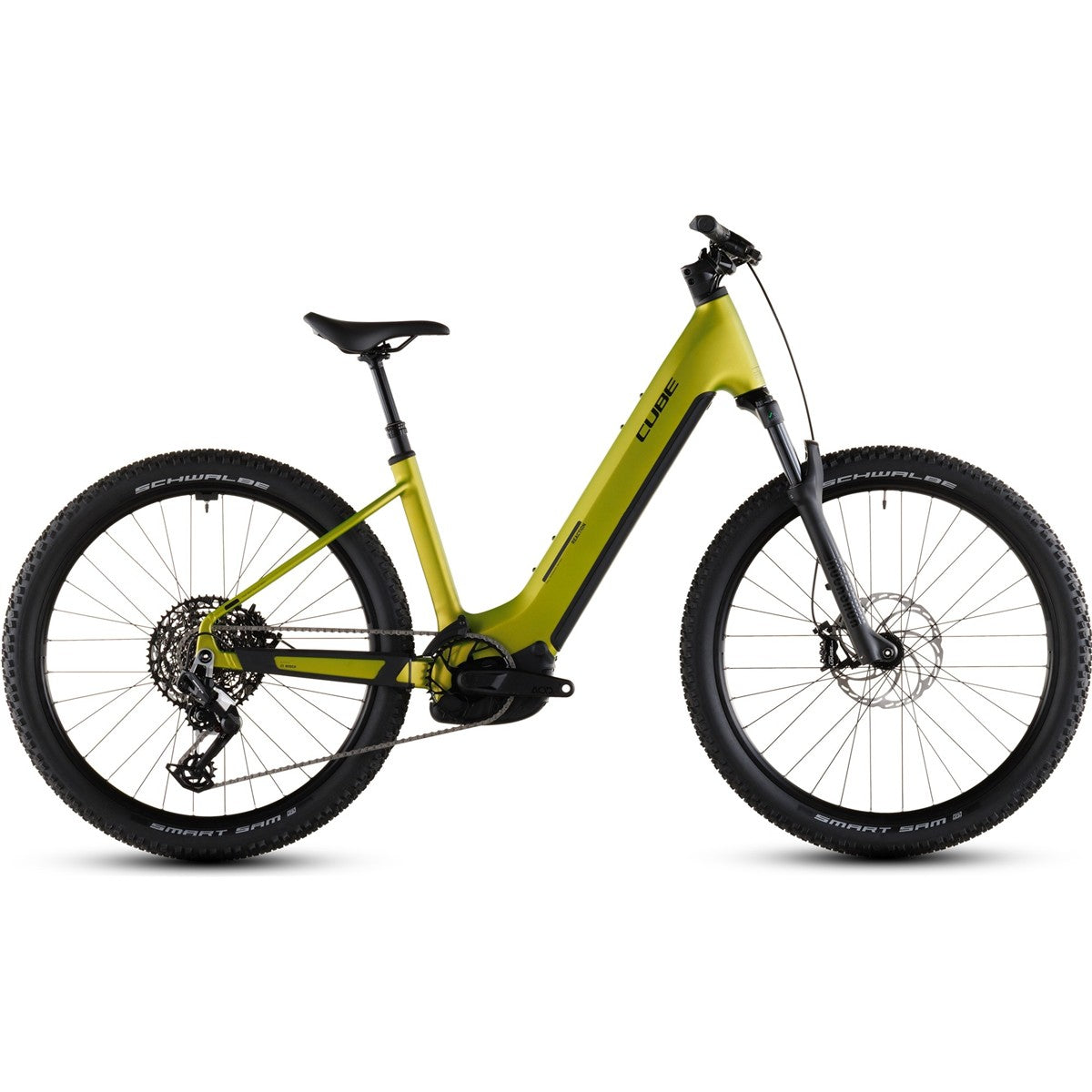 El MTB Cube Reaction Hybrid Race 800 Low Lizard/Black