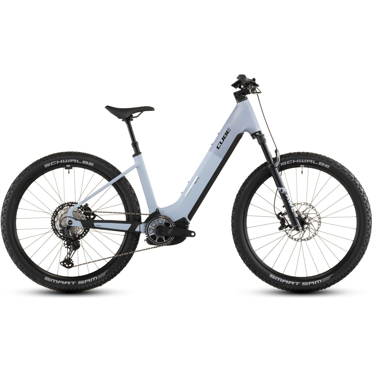 El MTB Cube Reaction Hybrid SLX 800 Low Gauzegrey/Iceblue