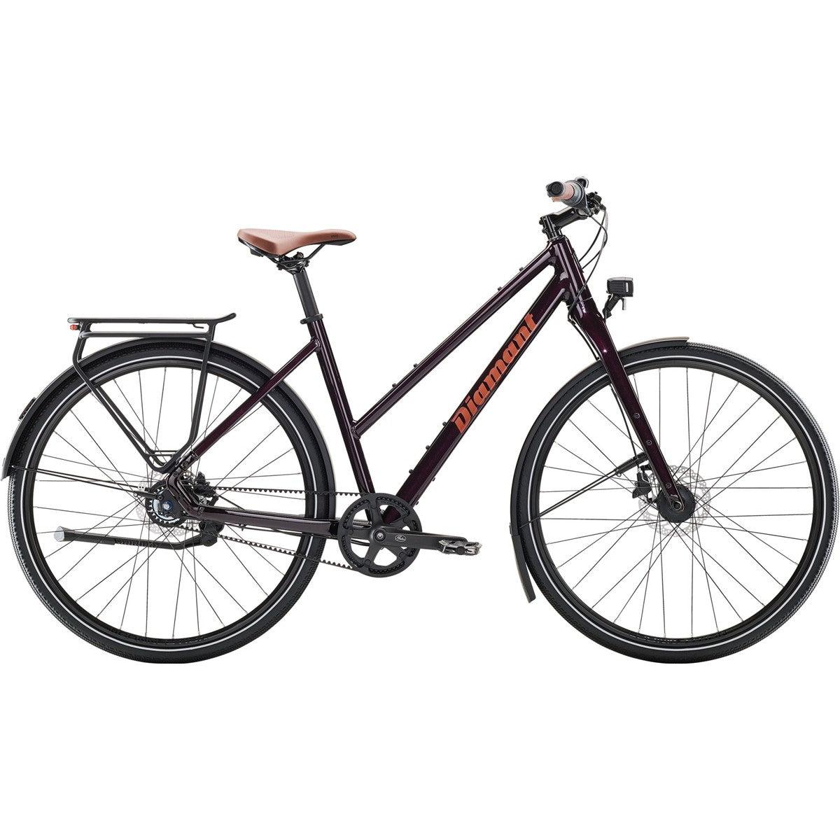 Hybridcykel Diamant Mahon Style Plus Midstep Schwarzkirsch Metallic