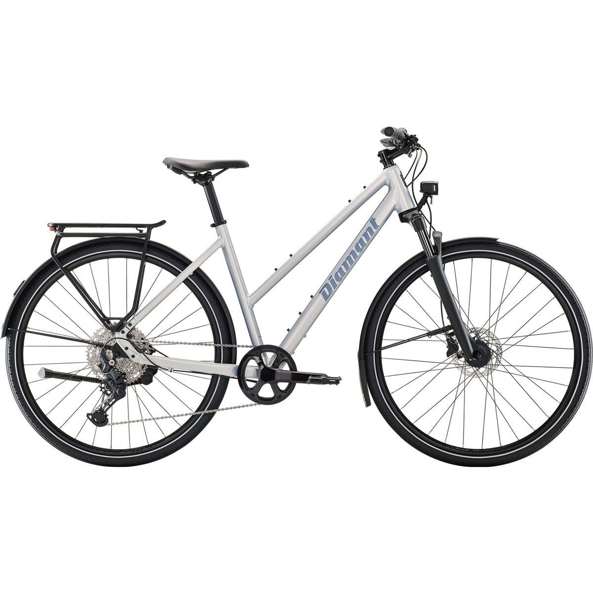 Hybridcykel Diamant Mahon Trip Plus Midstep Halbmond Metallic