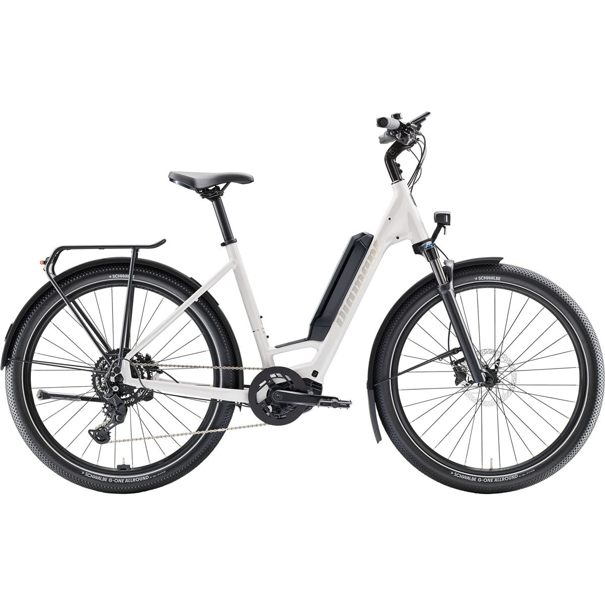 Elcykel Diamant Zing Trip Core Lowstep 400Wh Baumwollweiss Metallic