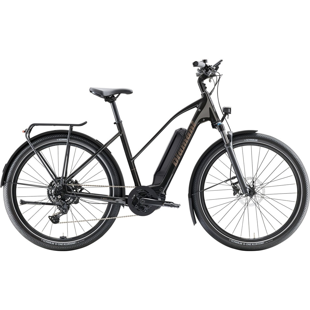 Elcykel Diamant Zing Trip Core Midstep 400Wh Samtschwarz Metallic