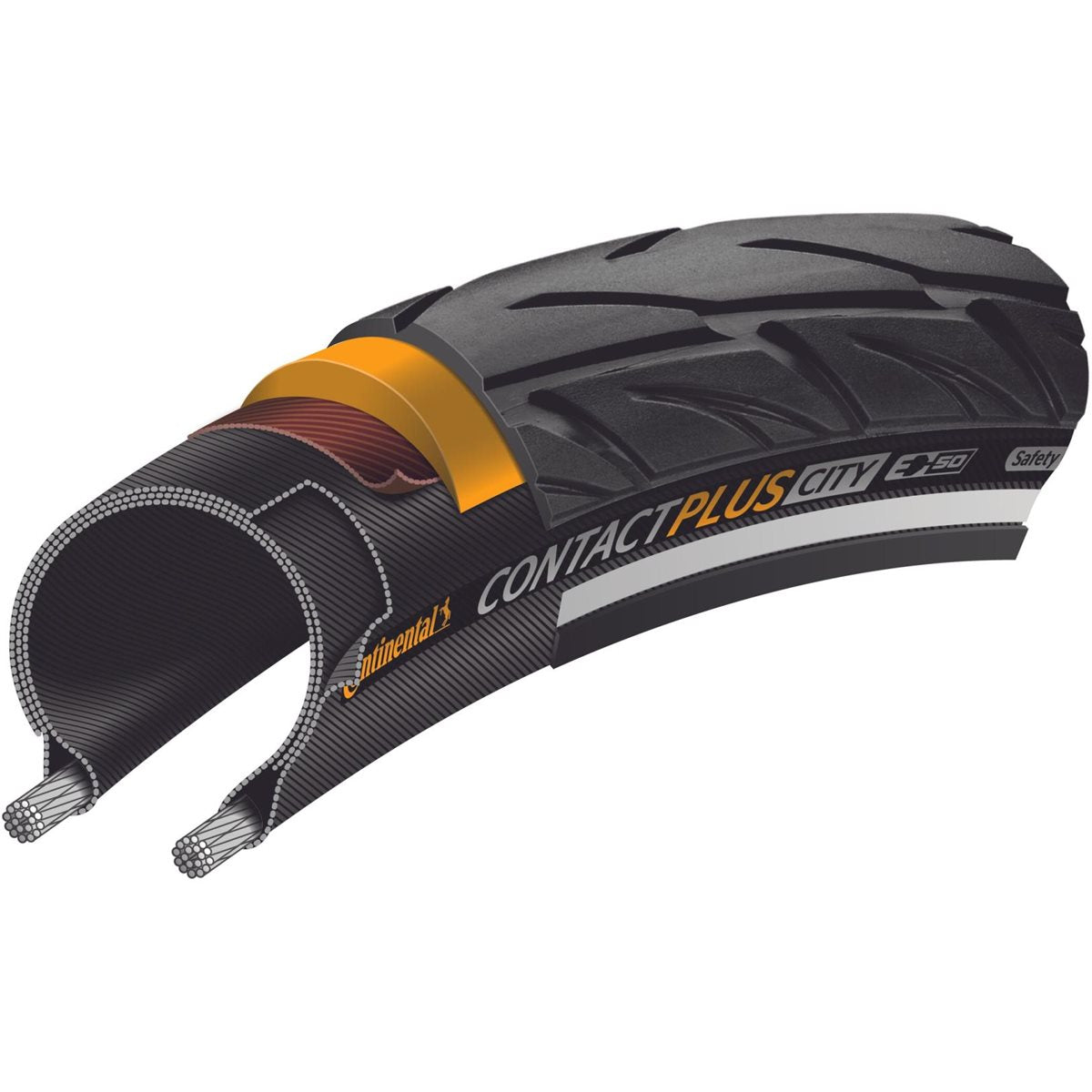 Cykeldäck Continental CONTACT Plus City Black/Reflex