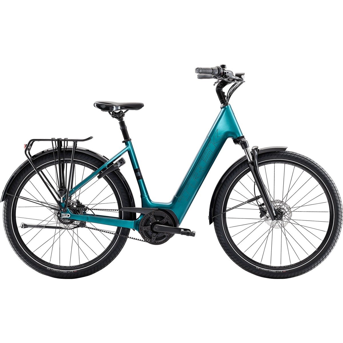 Elcykel Trek District+ 3 Lowstep Belt 400Wh Dark Aquatic