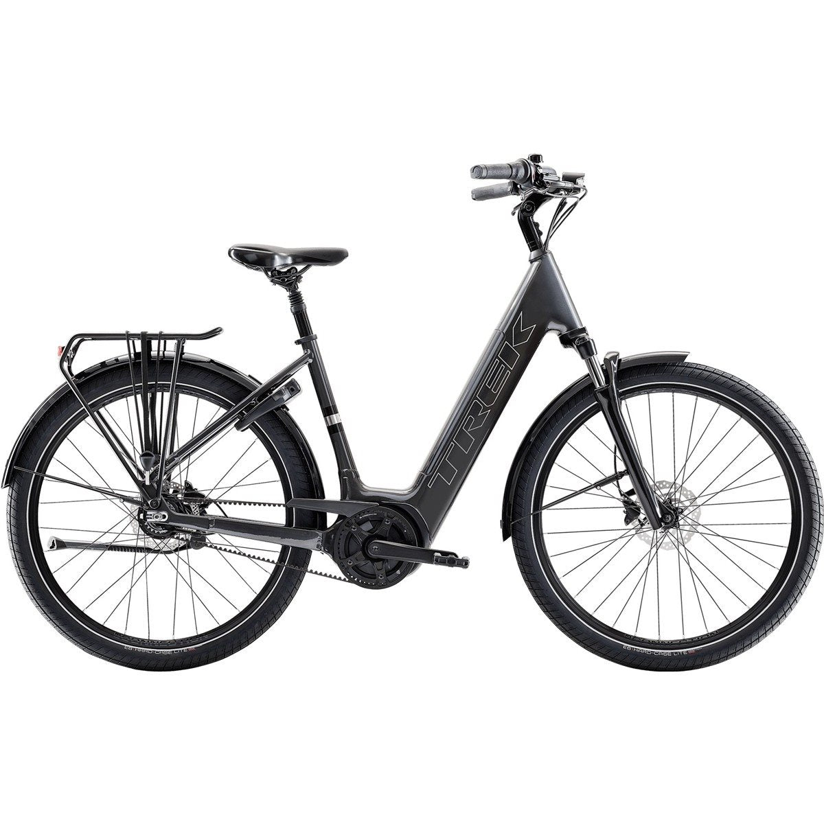 Elcykel Trek District+ 3 Lowstep Belt 800Wh Lithium Grey