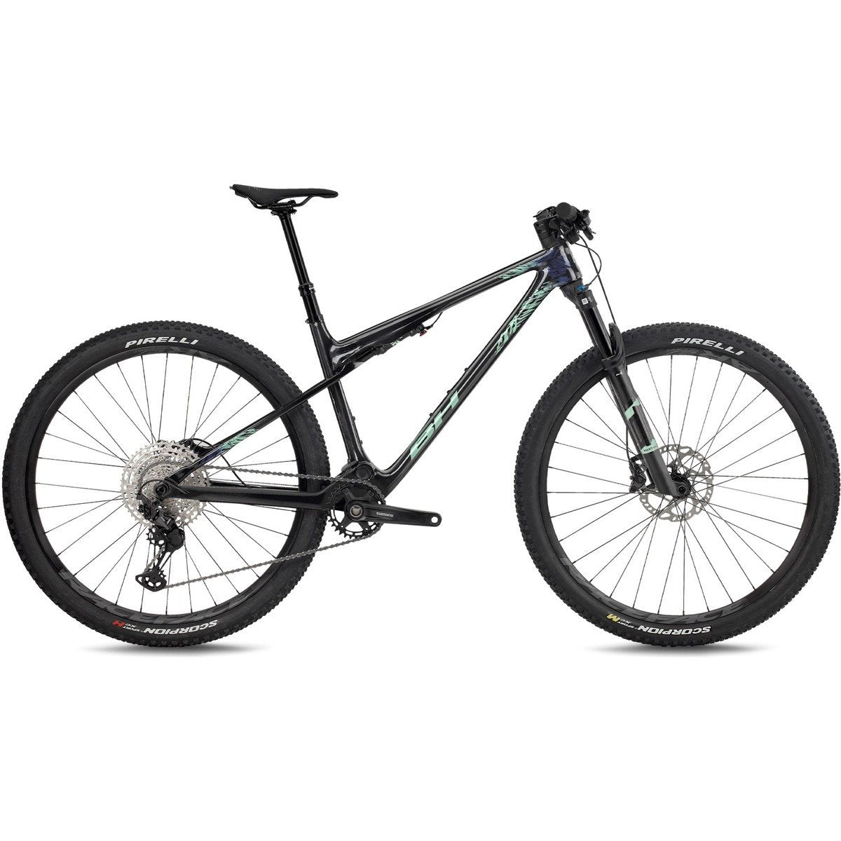 Heldämpad MTB BH Lynx SLS 6.0 Carbon/Light Green/Silver Blue