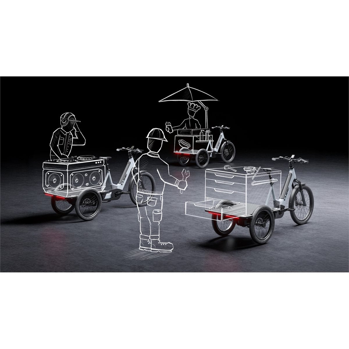 Lastcykel el Cube Trike Flatbed Hybrid 750 Swampgrey/Reflex ONESIZE
