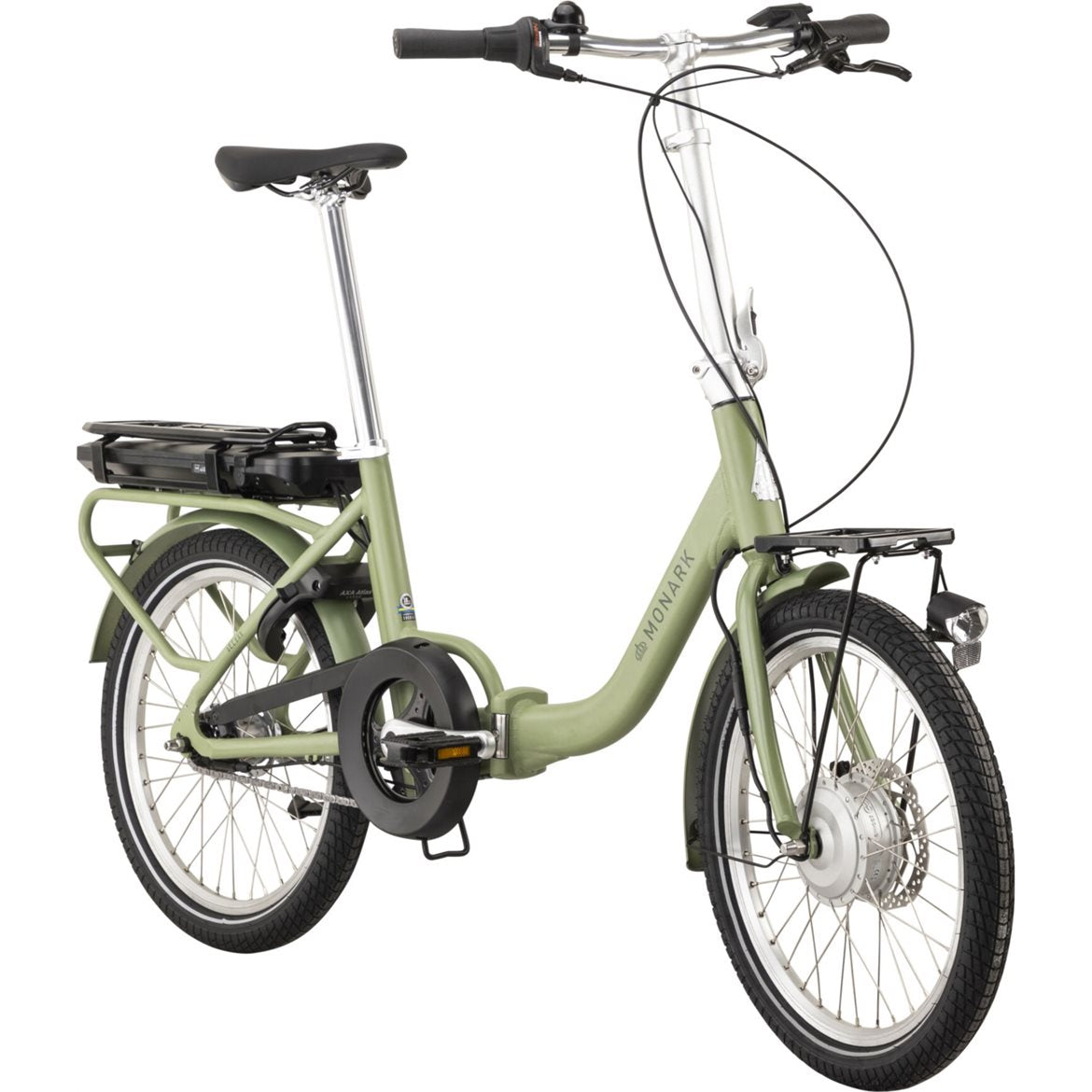Monark dELbar Hopfällbar Elcykel 20 Tum 7 Växlar Grön