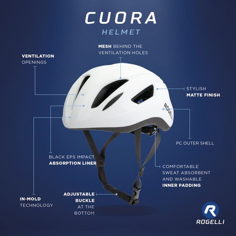 Rogelli Cykelhjälm Cuora White/Black