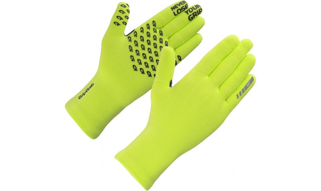 Handskar GripGrab Waterproof Knitted Thermal hi-vis gul
