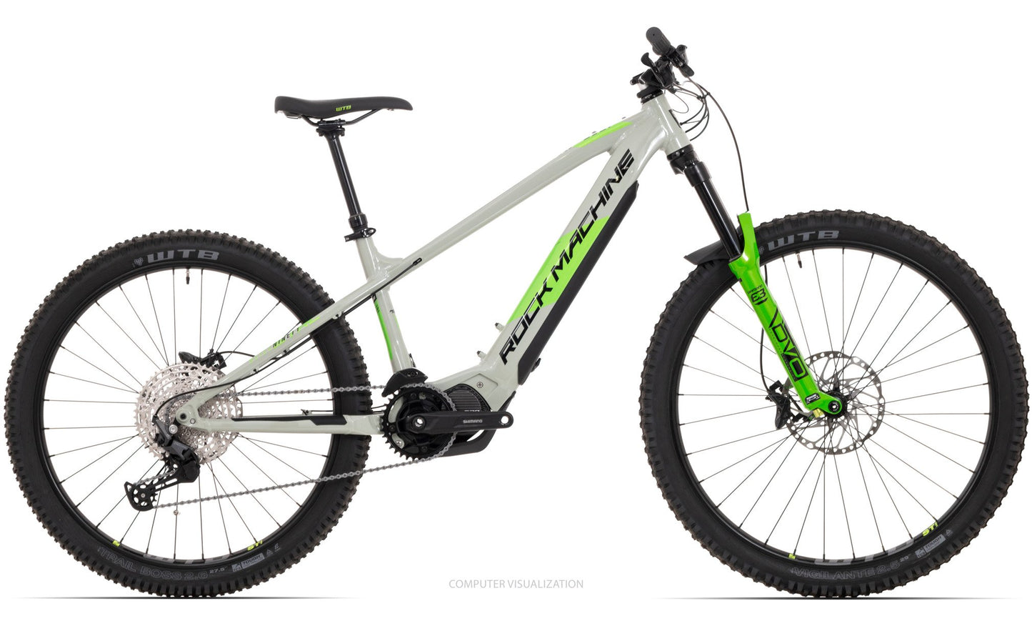 El-MTB Rock Machine Blizz Trl E90-297 Grå/Svart/Grön