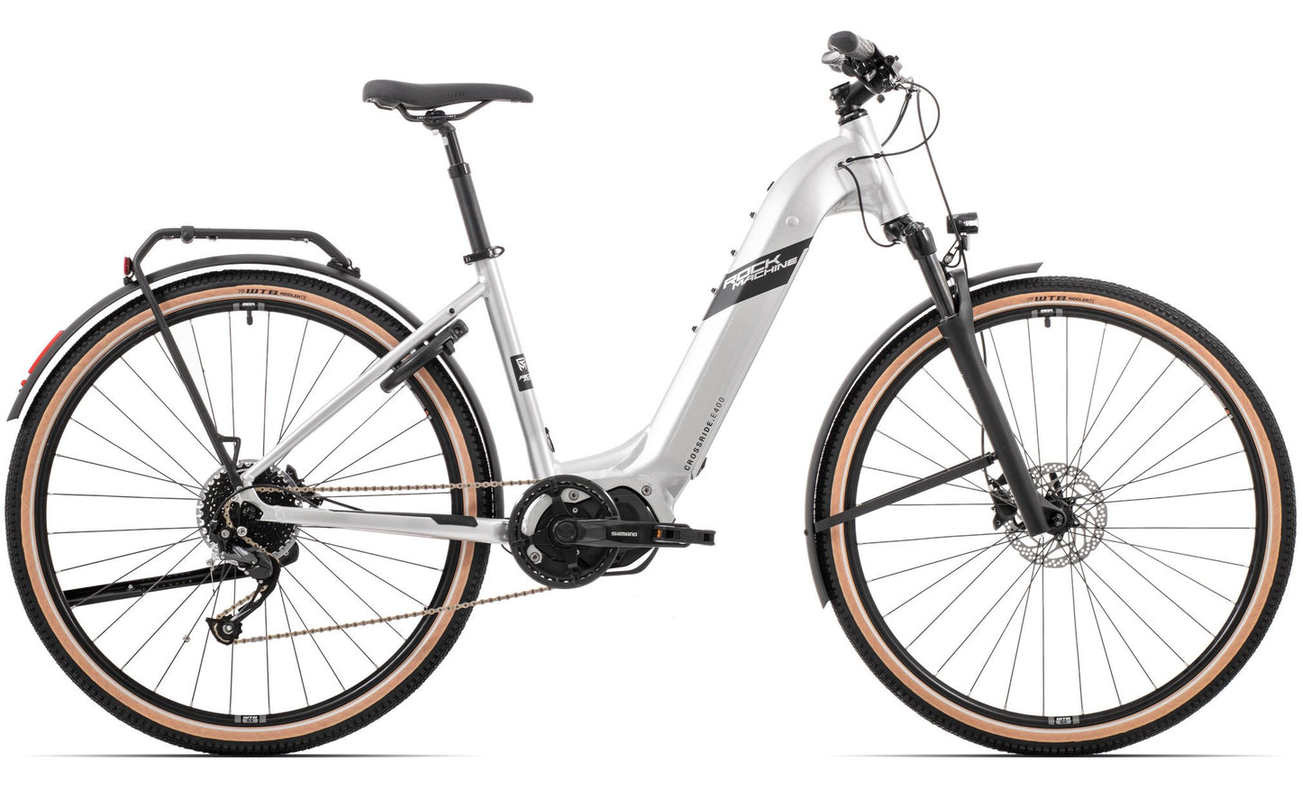Elcykel Hybrid Rock Machine Crossride e400 Touring Silver/Svart