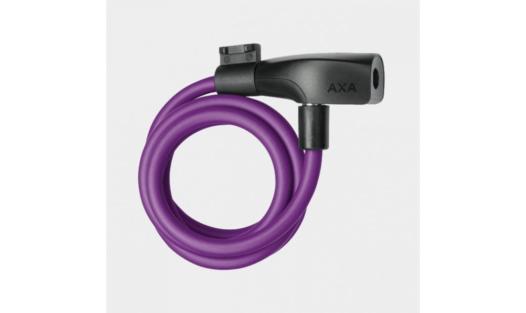 Spirallås AXA Resolute 120 cm 8 mm lila inkl. fäste