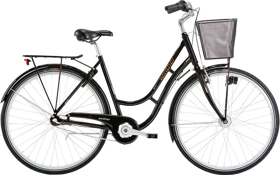 Damcykel Winther Shopping Classic 3-växlad svart