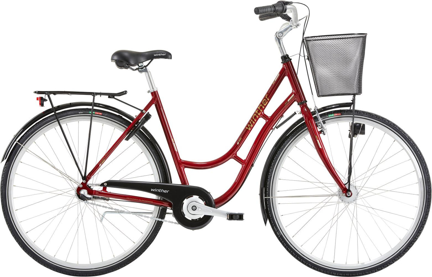 Damcykel Winther Shopping Classic 3-växlad röd