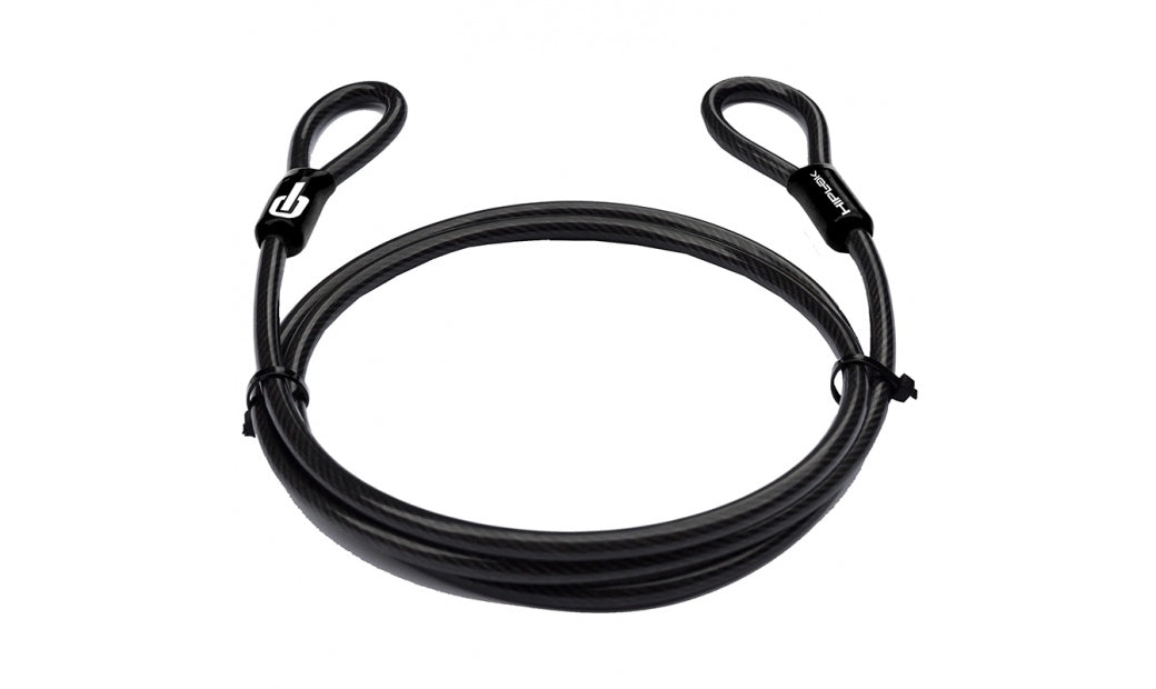 Låsvajer HIPLOK Double loop 200cm Svart