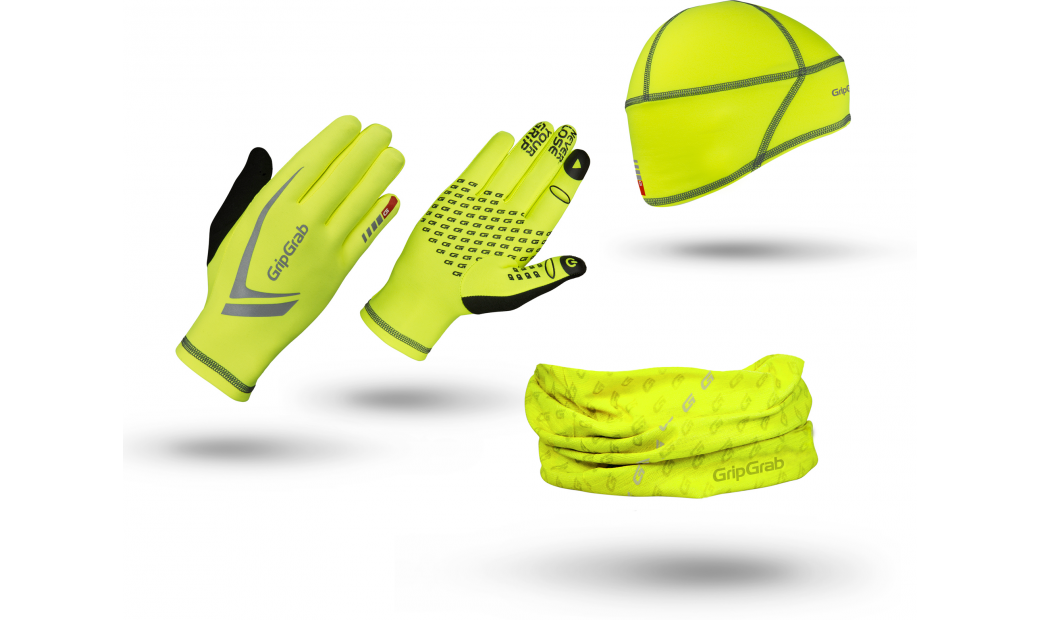 Paket GripGrab Running Essentials hi-vis gul