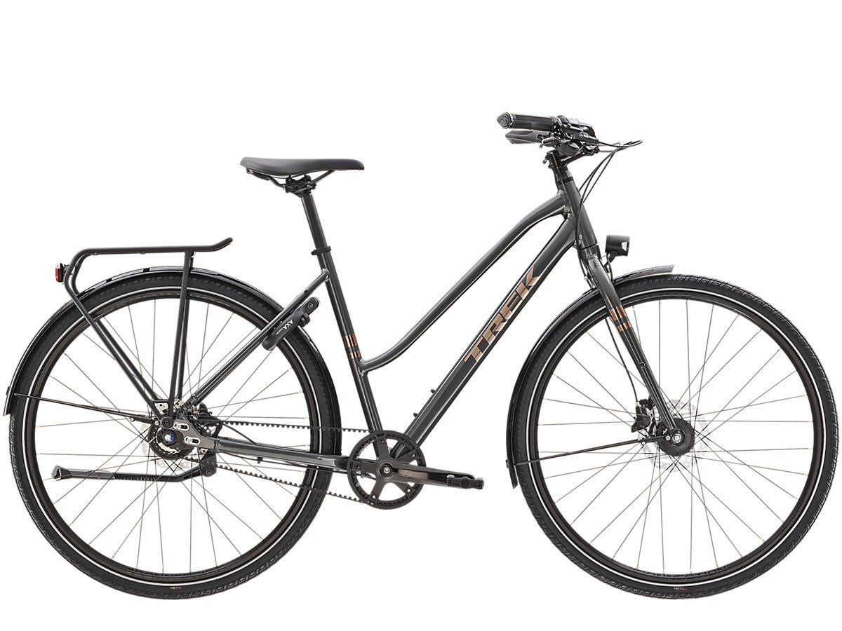 Hybridcykel Trek District 4 Equipped Stagger grå