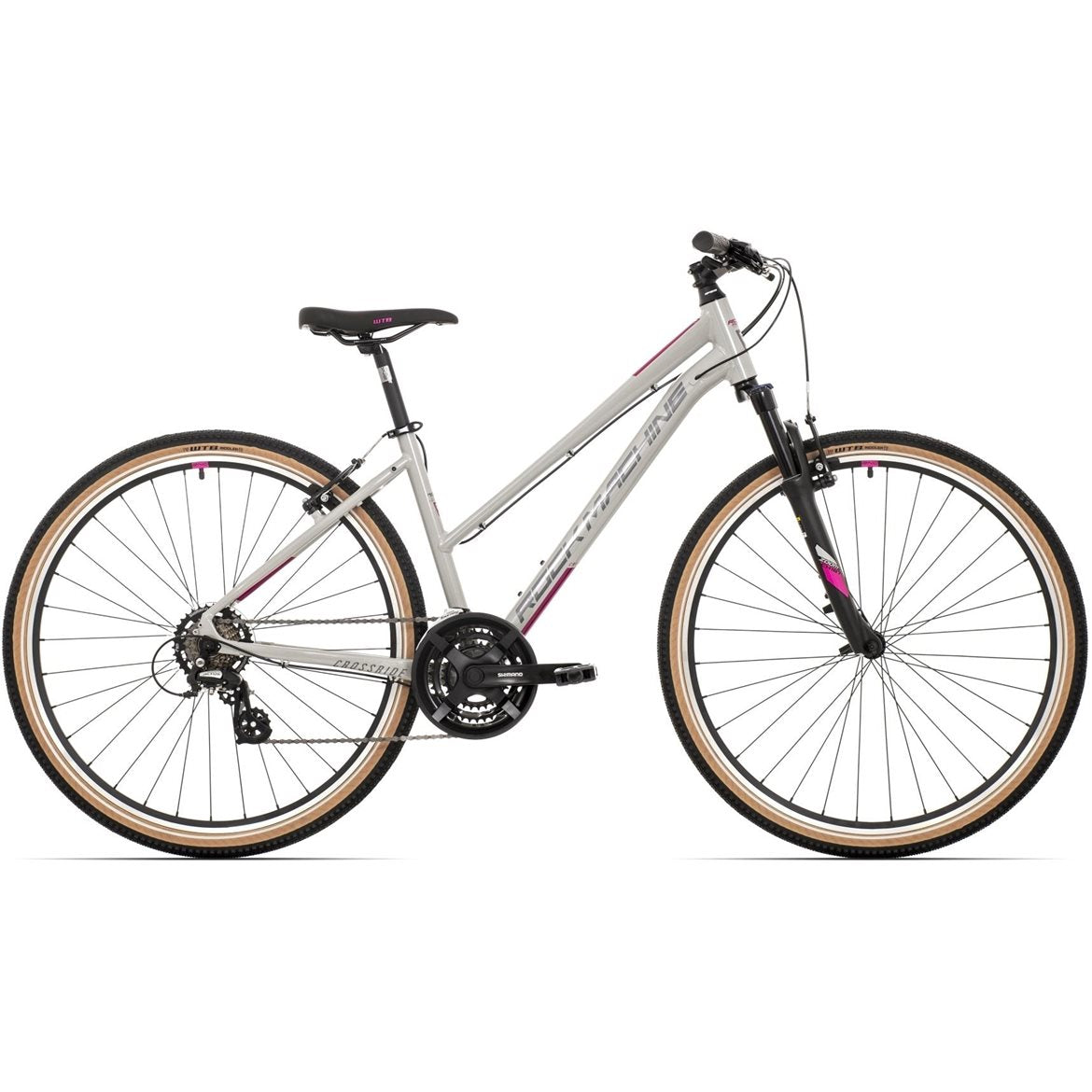 Hybridcykel Rock Machine Crossride 100 dam grå