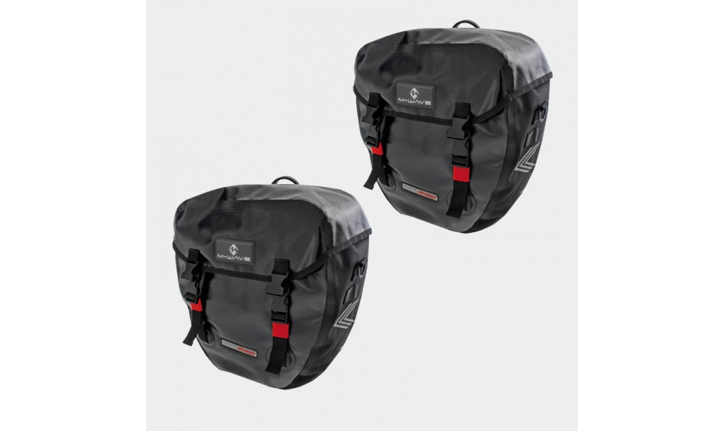 Pakethållarväskor M-Wave Alberta Pannier 2 x 16 liter svart