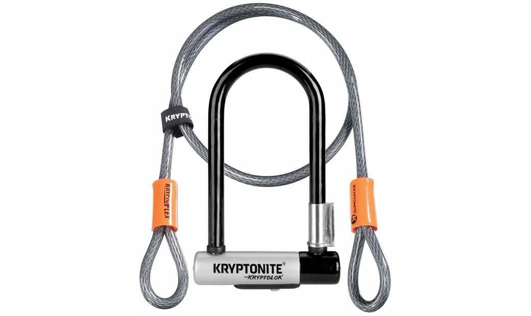Bygellås Kryptonite Kryptolok Mini 7 inkl. låsvajer svart/grå
