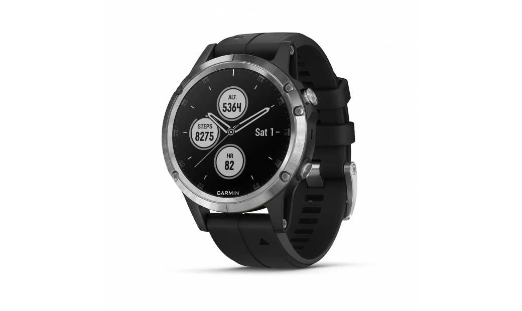 Träningsklocka Garmin Fenix 5 Plus silver/svart
