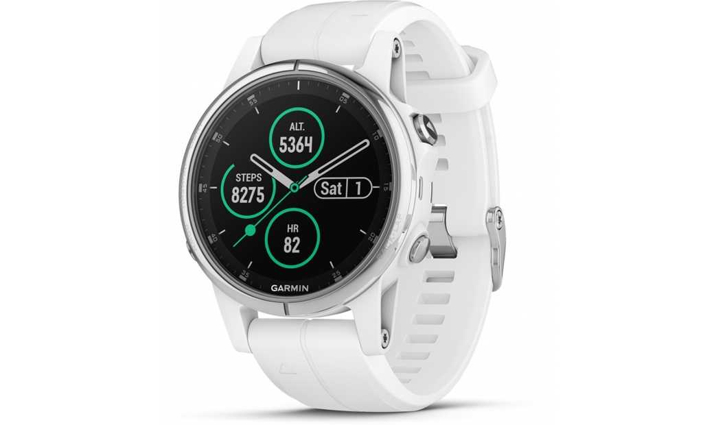 Träningsklocka Garmin Fenix 5S Plus Sapphire vit/vit