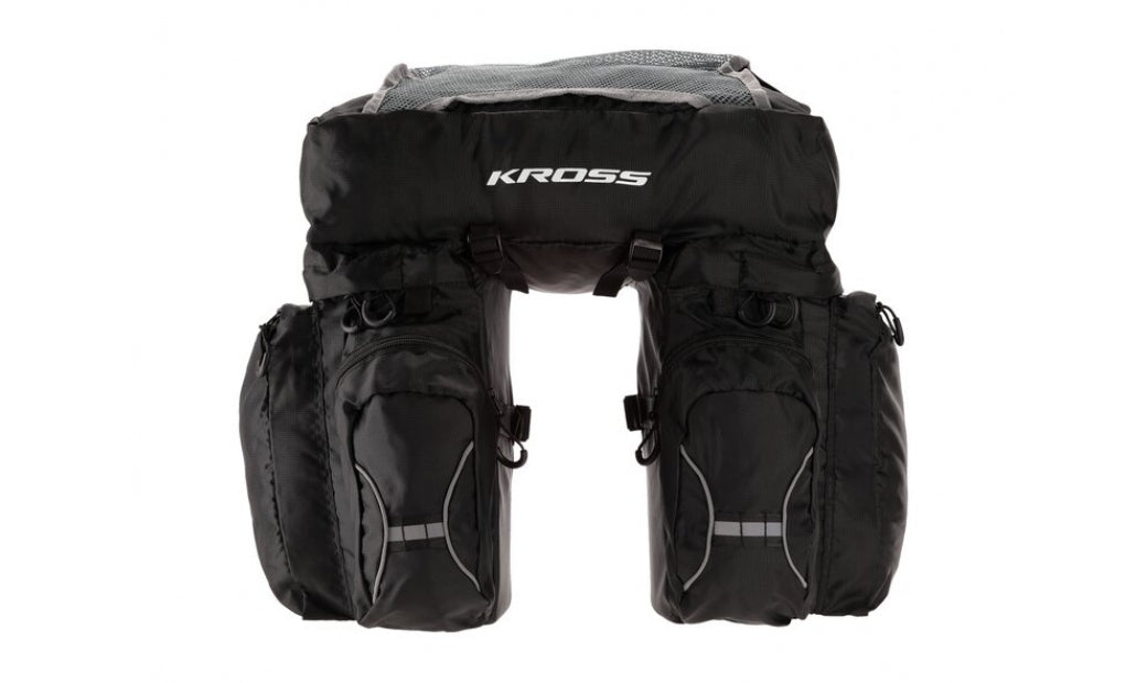 Pakethållarväskor Kross Roamer Triple Rear Bag svart