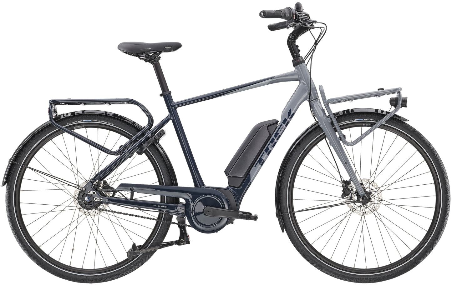 Elcykel Trek District+ 2 7-växlar 400Wh Grå