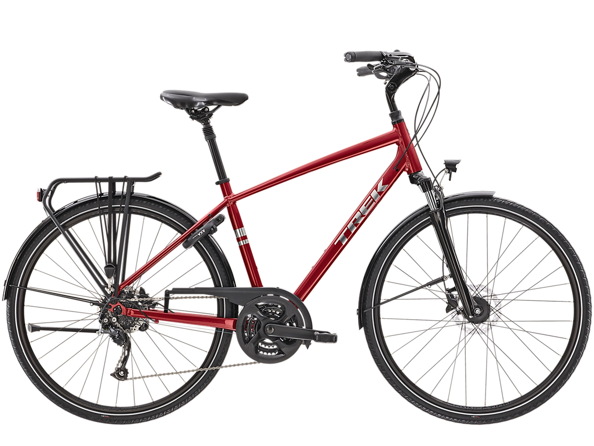 Hybridcykel Trek Verve 2 Equipped röd