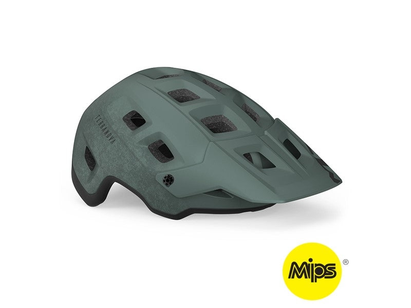 Cykelhjälm MET Terranova MIPS grön/svart